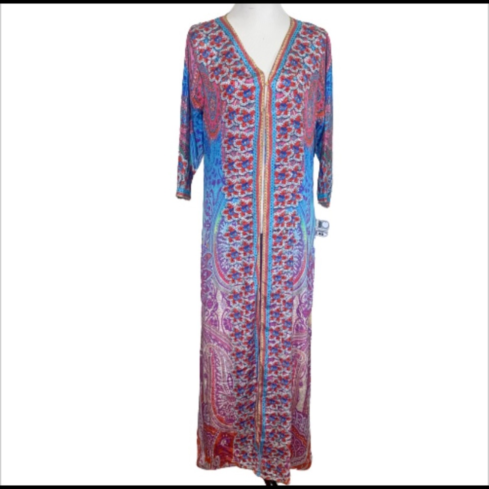 True Colours Multi-Color Paisley Print Kimono